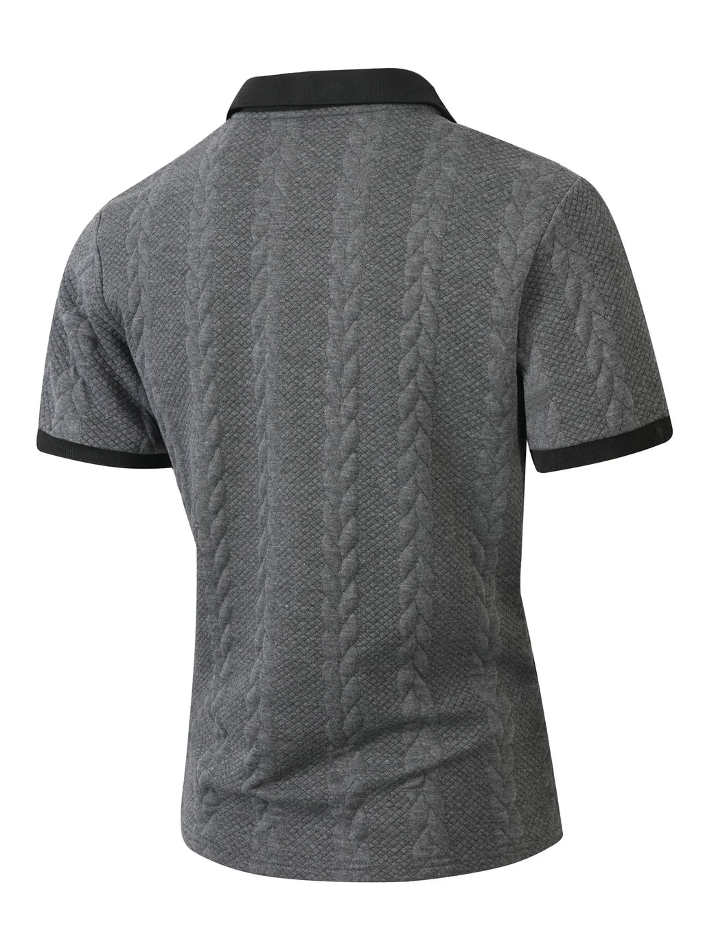 Men's Casual Knitted Polo Shirt Short Sleeve Pure Color Business Style Neck Roll up Summer Fashion City Wear for 24-35 Years Old