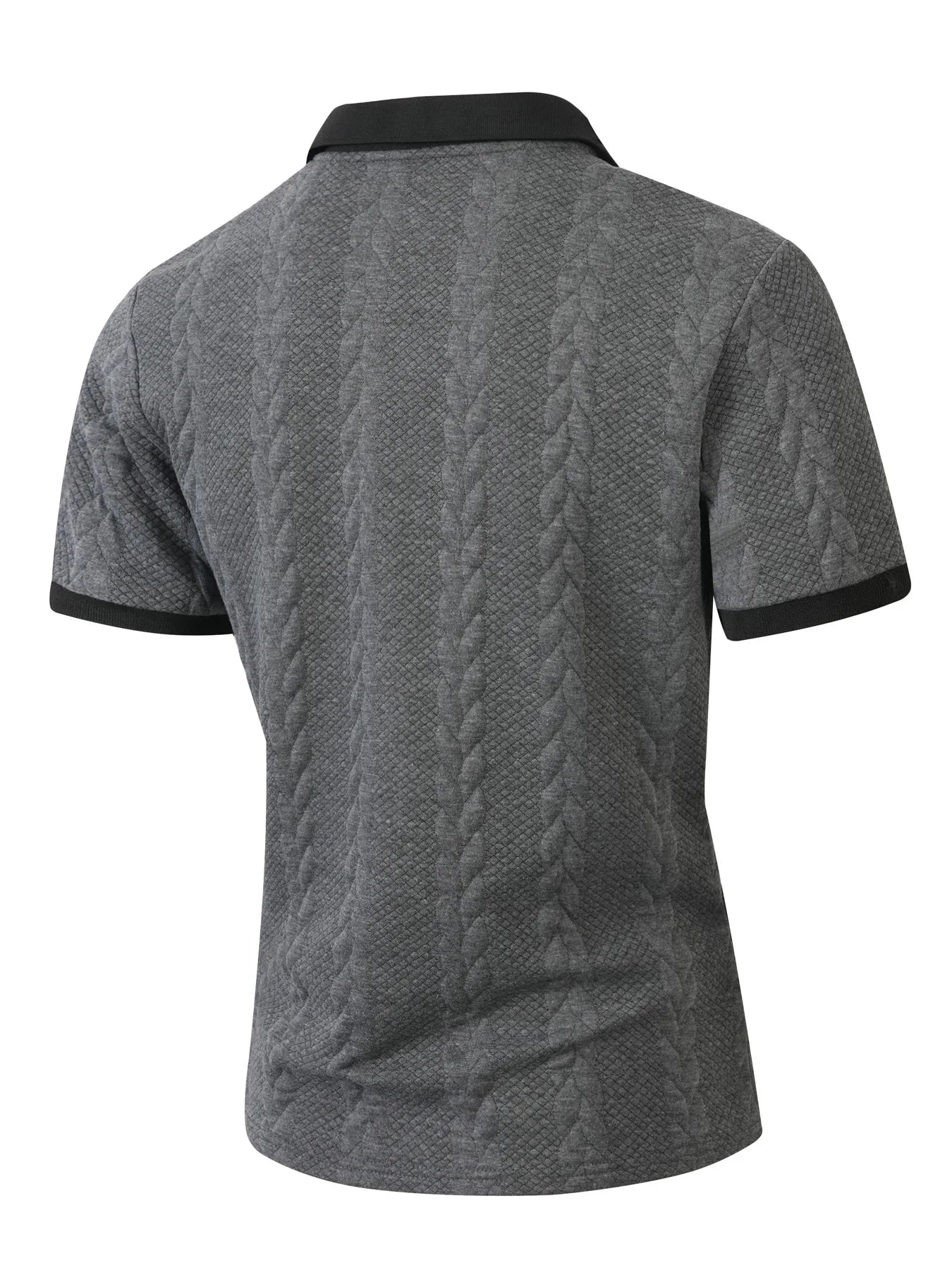 Men's Casual Knitted Polo Shirt Short Sleeve Pure Color Business Style Neck Roll up Summer Fashion City Wear for 24-35 Years Old