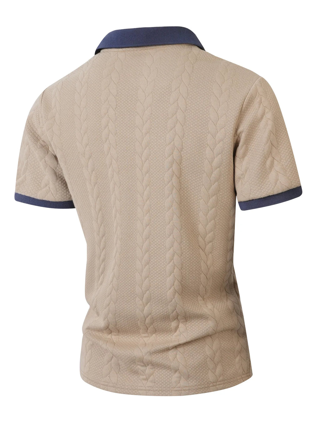 Men's Casual Knitted Polo Shirt Short Sleeve Pure Color Business Style Neck Roll up Summer Fashion City Wear for 24-35 Years Old