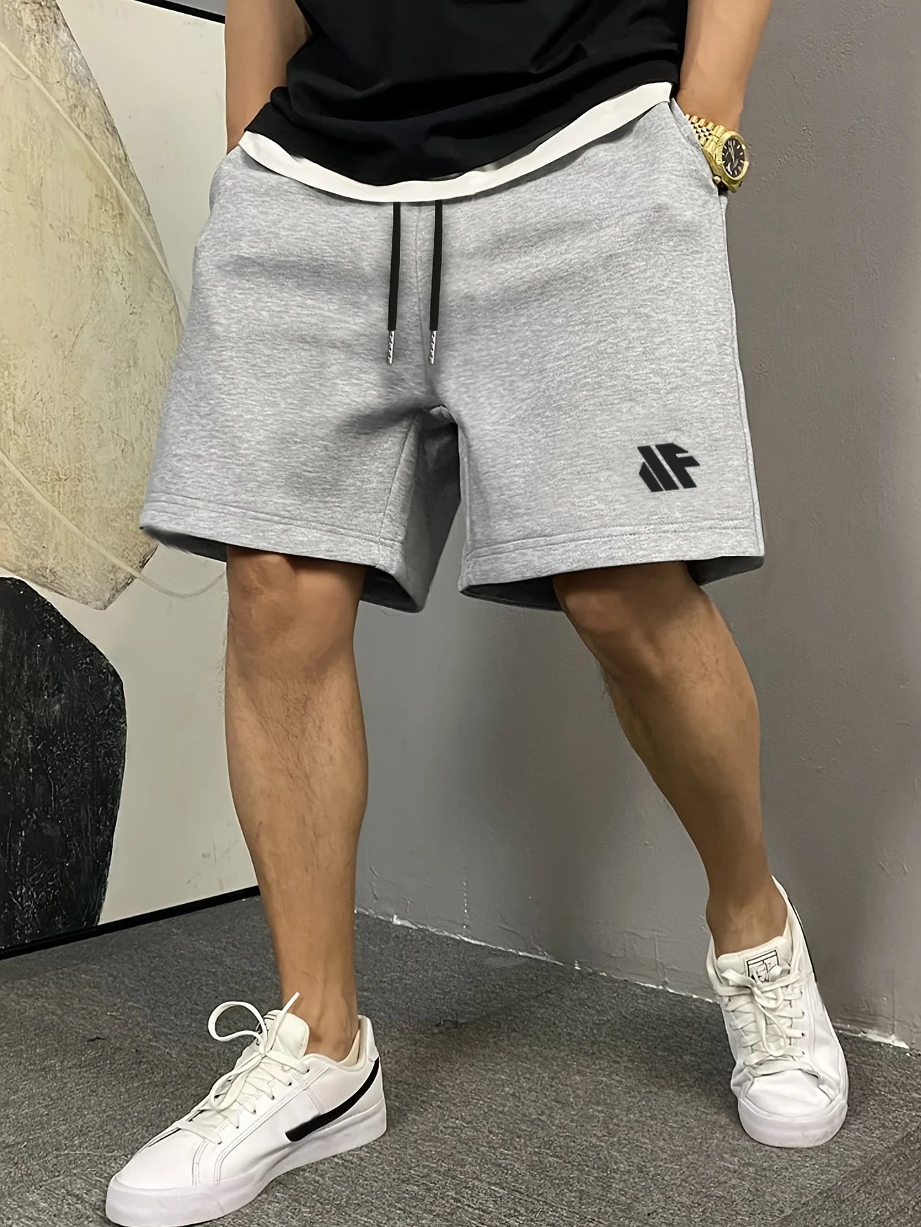 Summer Men's Casual Letter Pattern Print Shorts Breathable Fabric Stylish  Versatile Suitable for Sports and Everyday Wear
