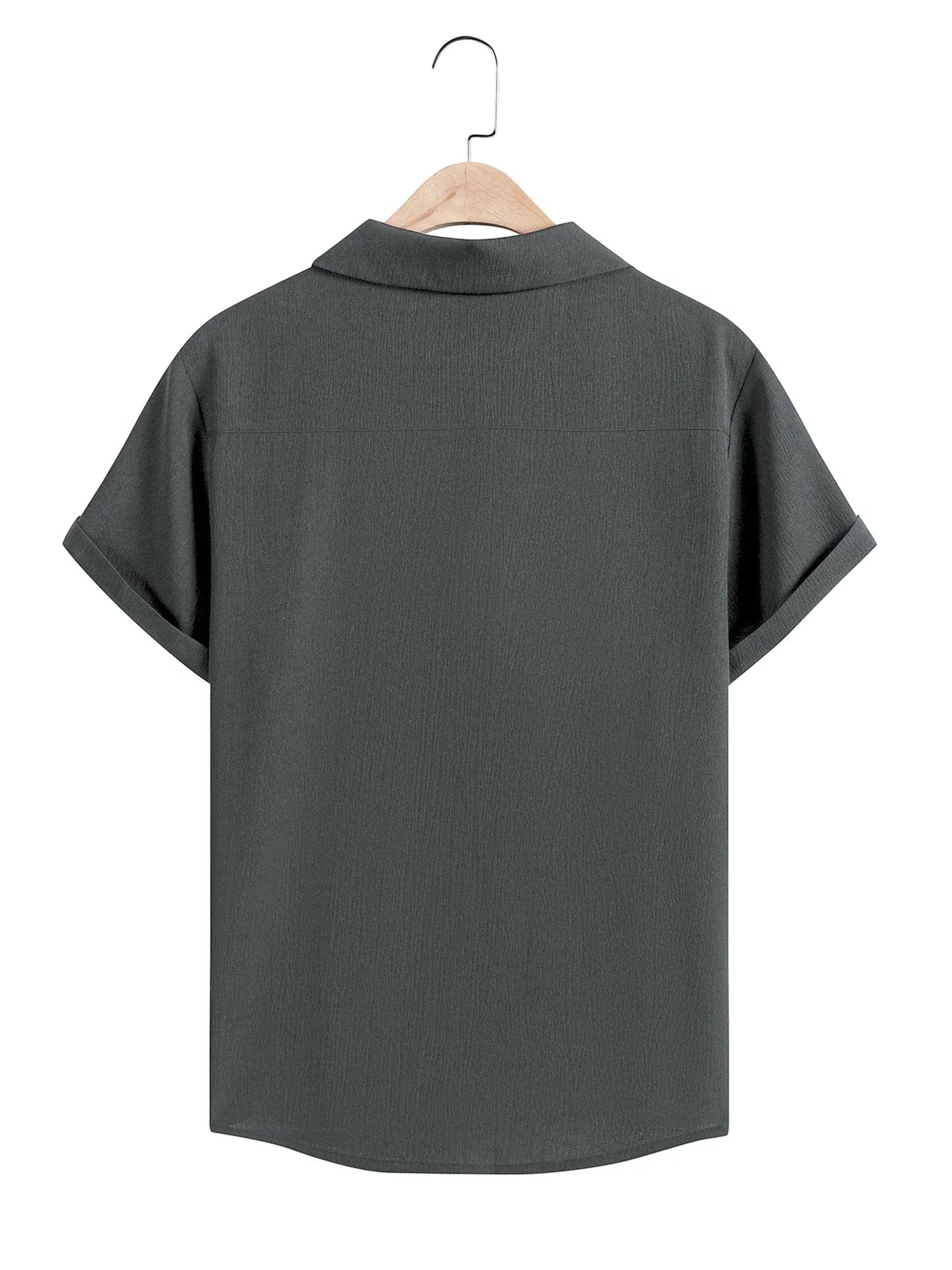 Men's Casual Button Down Shirts Short Sleeve Textured Summer Beach Shirt Cuban Vacation Shirts with Pocket S-XXXL