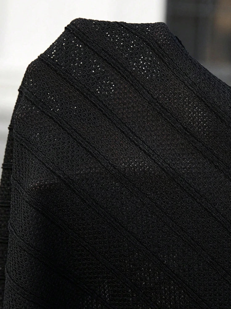 Vacation Casual Mens Knitted Shirts Short Sleeve Button-up Lapel Knit Shirt 2026 Spring Summer Stylish Patchwork Striped Shirts
