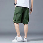 Loose Casual Basketball Shorts for Men Summer Trendy American Style Loose plus Size Workwear Five-Quarter Length Pants