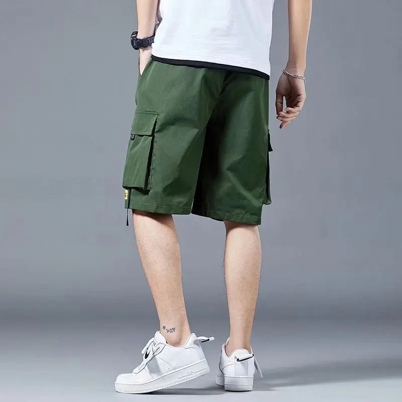 Loose Casual Basketball Shorts for Men Summer Trendy American Style Loose plus Size Workwear Five-Quarter Length Pants
