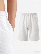 Luxury Shorts Men'S Jacquard Loose Solid Color Drawstring Casual Short Pants Summer Casual Wide Leg Loose Sweatpants For Man