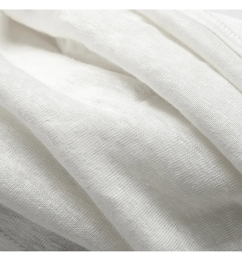100% Hemp Knitted Thin Tank Top For Women Solid Color Summer Round Neck Sleeveless New Breathable Tops White Tops