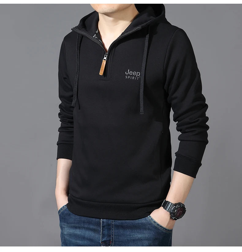 Spring Autumn Casual Hoodie Men Loose Fce Long Sve T-irt Sports Outerwear Comfortable Breathable Cotton Polyester Blend