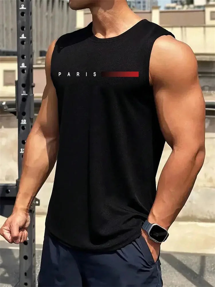 New Trend Men's Pull-Over Crew Neck Vest Mesh Fitness Breathable Vest Blazer Men's Quick Drying Sweat Absorption T-Shirt