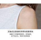 100% Hemp Knitted Thin Tank Top For Women Solid Color Summer Round Neck Sleeveless New Breathable Tops White Tops