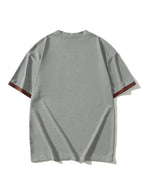 summer Casual breathable Men Tops Patchwork pocket sports pullover Textured Male Loose round collar short sleeve men T-shirts