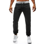 Loose Fit Men's Casual Pants Spring New Style Youth Elastic Pure Color Cuffed Long Trousers Breathable Machine Washable