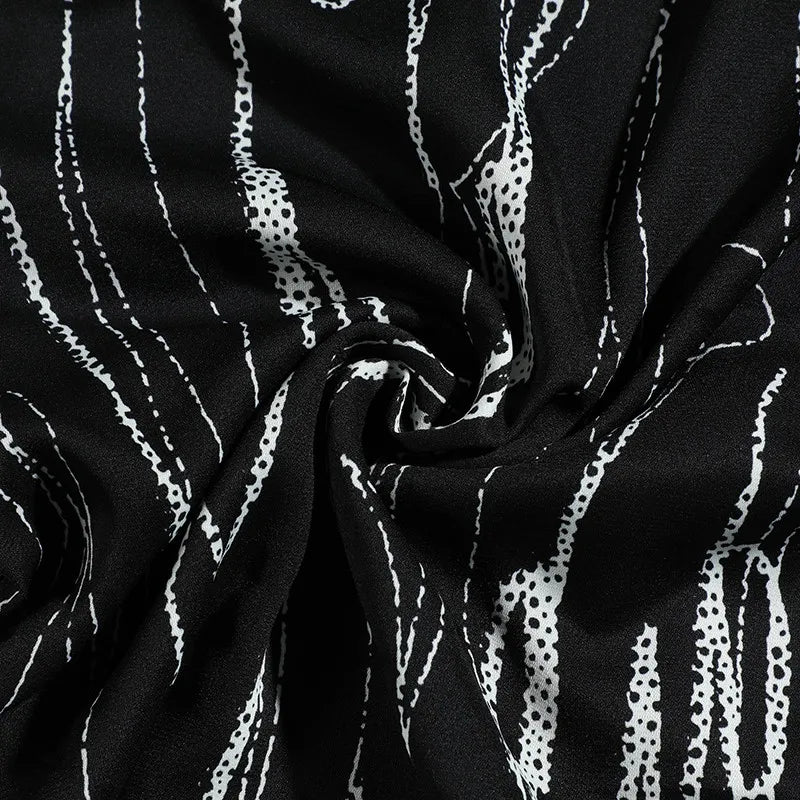 Stay Cool in Style with Our Black Patterned Short Sleeve Men's Shirt