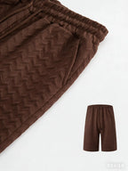 Luxury Shorts Men'S Jacquard Loose Solid Color Drawstring Casual Short Pants Summer Casual Wide Leg Loose Sweatpants For Man