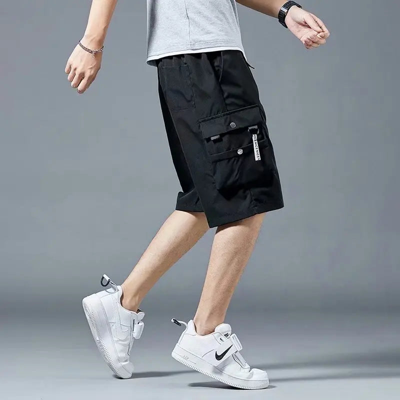 Loose Casual Basketball Shorts for Men Summer Trendy American Style Loose plus Size Workwear Five-Quarter Length Pants