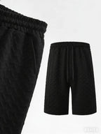 Luxury Shorts Men'S Jacquard Loose Solid Color Drawstring Casual Short Pants Summer Casual Wide Leg Loose Sweatpants For Man