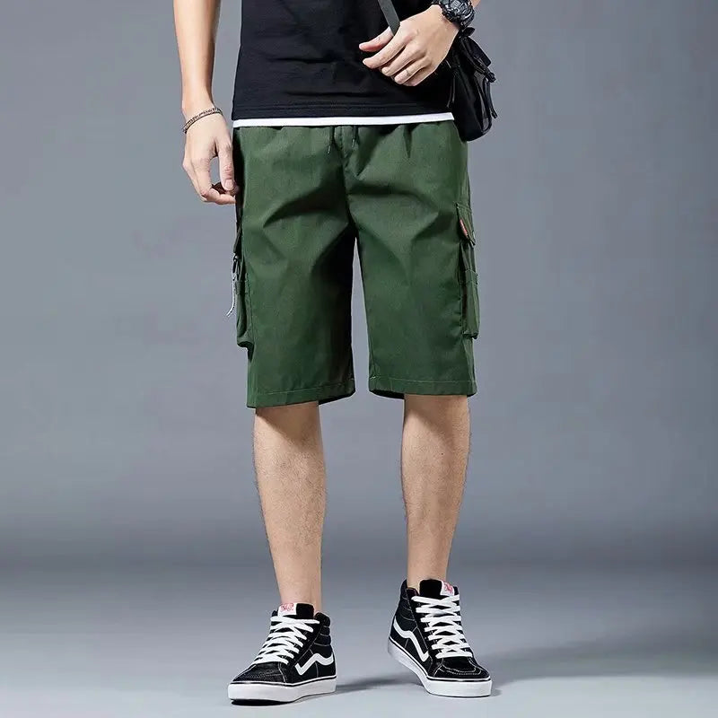 Loose Casual Basketball Shorts for Men Summer Trendy American Style Loose plus Size Workwear Five-Quarter Length Pants