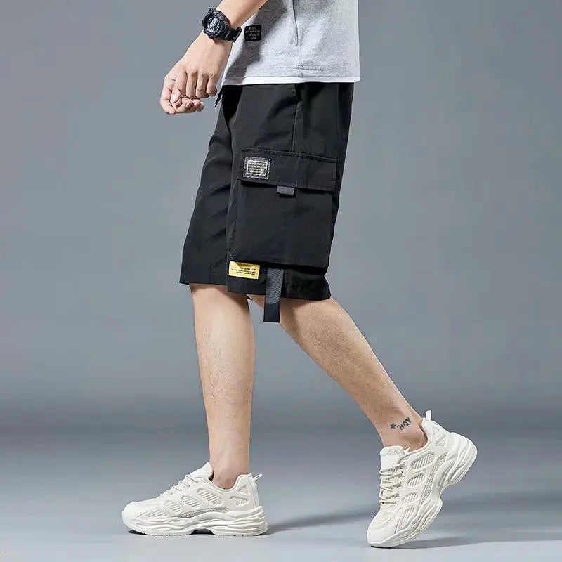 Loose Casual Basketball Shorts for Men Summer Trendy American Style Loose plus Size Workwear Five-Quarter Length Pants
