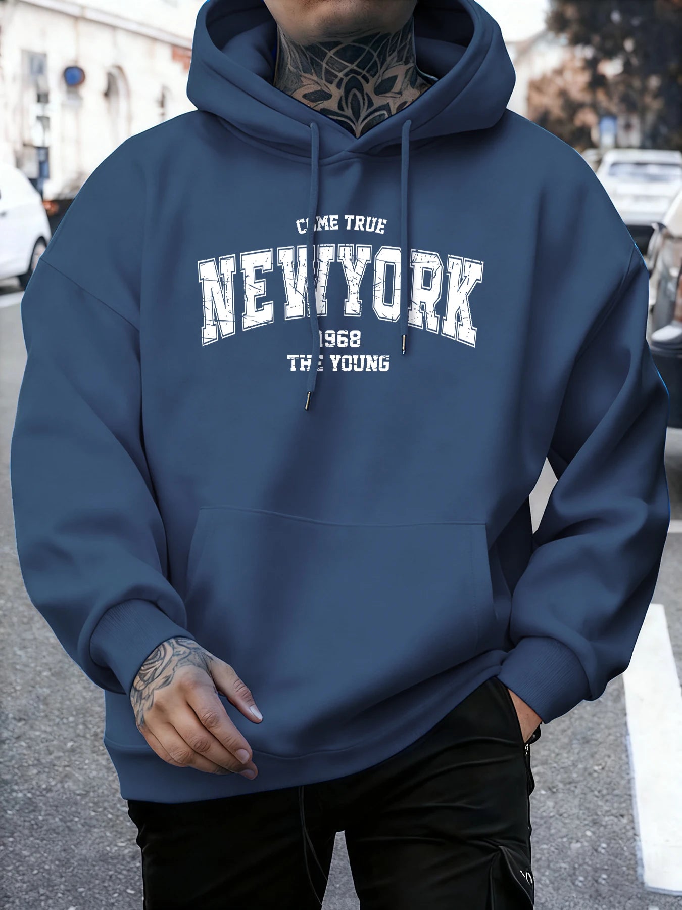 Come Ture New York 1968 The Young Printed Man Pullover Trendy Fleece Hoodie Autumn O-Neck Clothes Crewneck Male Sportswear