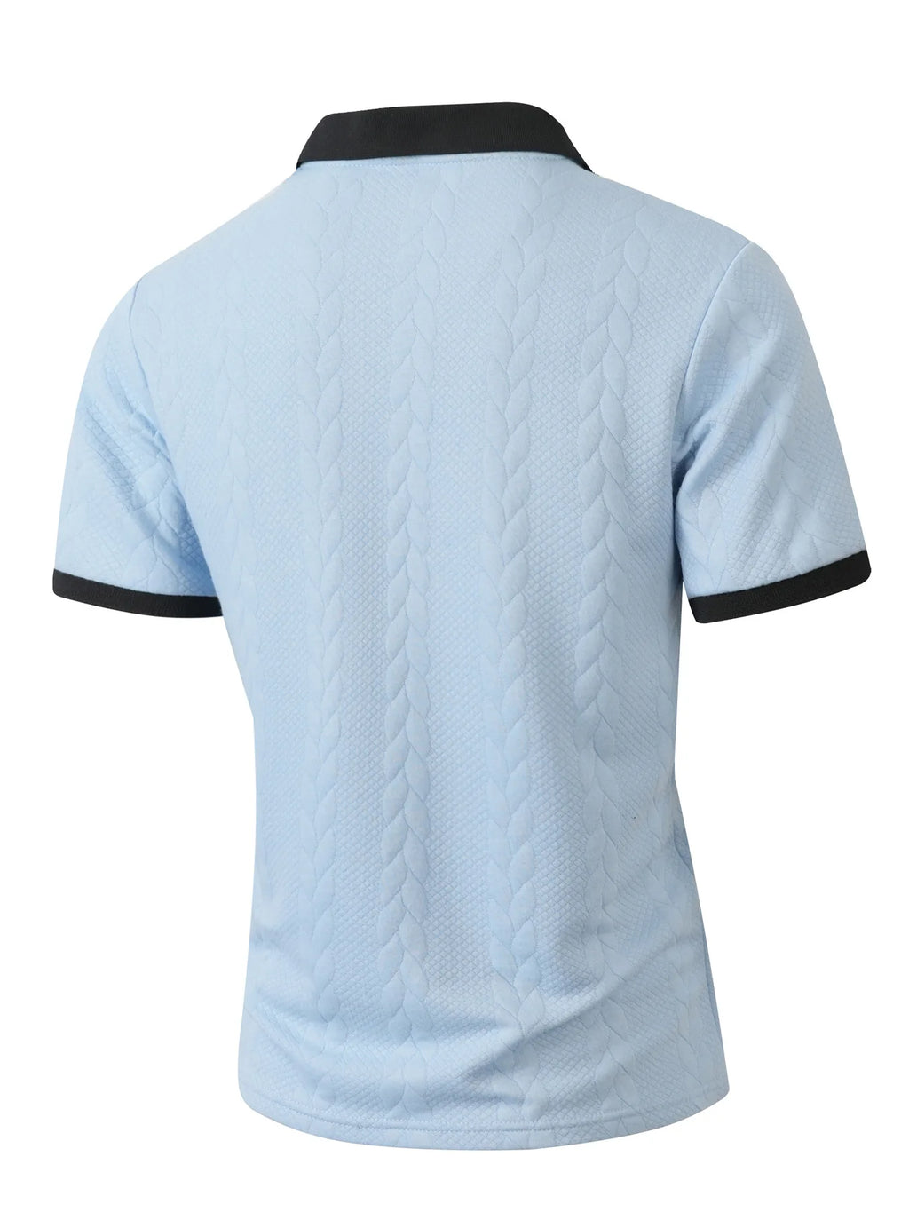 Men's Casual Knitted Polo Shirt Short Sleeve Pure Color Business Style Neck Roll up Summer Fashion City Wear for 24-35 Years Old
