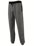Loose Fit Men's Casual Pants Spring New Style Youth Elastic Pure Color Cuffed Long Trousers Breathable Machine Washable