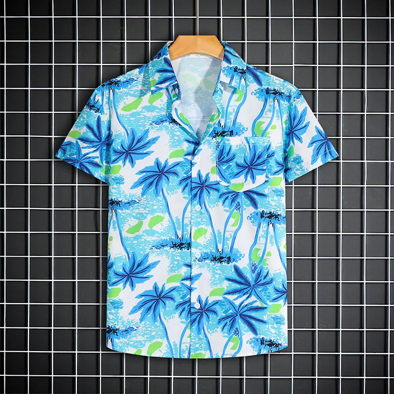 Men's Short Sleeve Printed Shirt Haibinzoulu Fashion Tops Casual Summer Tee
