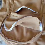 Men Backpack Sweatshirt Coat Long Sleeve Zipper Closure Hoodie with Schoolbag Design Solid Color Loose Fit Outerwear