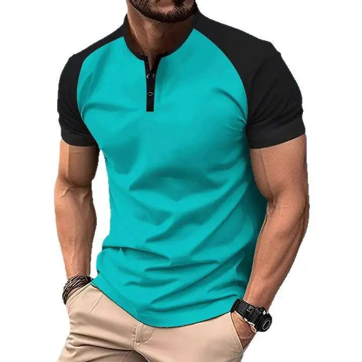 Men's Summer Quick-dry  Shirt Button-down Henry Collar Sport  Top Thin Cool Sensation Pure Color Other Style