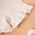 2025 New Girls' Summer Fashion Sets Sleeveless Ruffle Tank Top & Shorts Solid Color Two-Piece Outfit for Toddler Girls