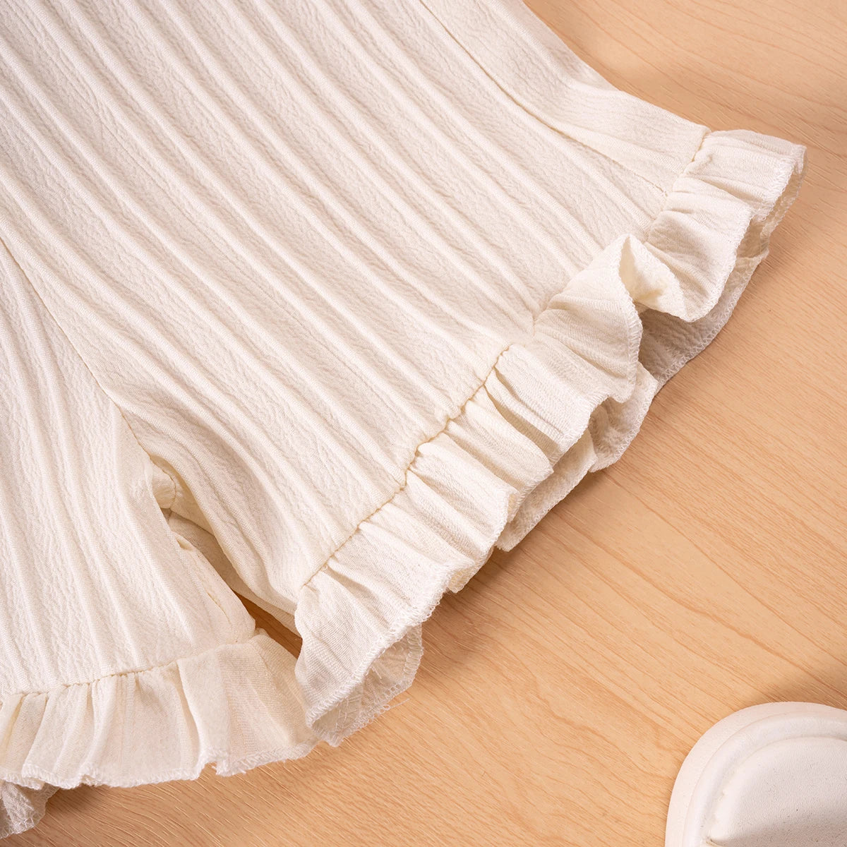 2025 New Girls' Summer Fashion Sets Sleeveless Ruffle Tank Top & Shorts Solid Color Two-Piece Outfit for Toddler Girls