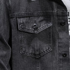 Casual Men's Denim Jacket Spring Autumn American Simple Trendy Hoodie Detachable Breathable Wear Resistant Windproof Sweat AB...