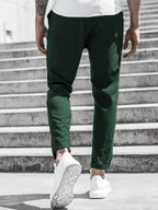 Men's Solid Color Casual Pants with Drawstring Waist Regular Fit Comfy Trousers with Pockets for Spring And Fall
