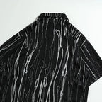 Stay Cool in Style with Our Black Patterned Short Sleeve Men's Shirt