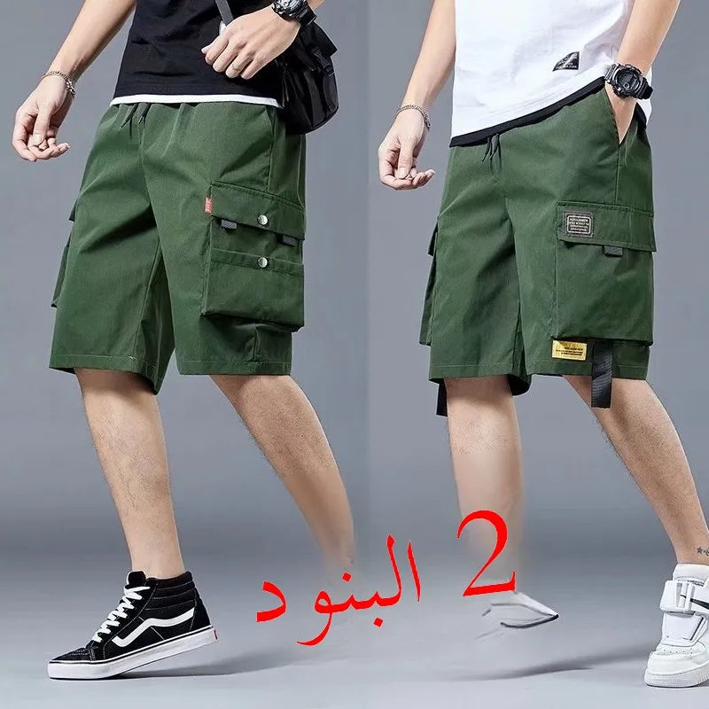 Loose Casual Basketball Shorts for Men Summer Trendy American Style Loose plus Size Workwear Five-Quarter Length Pants