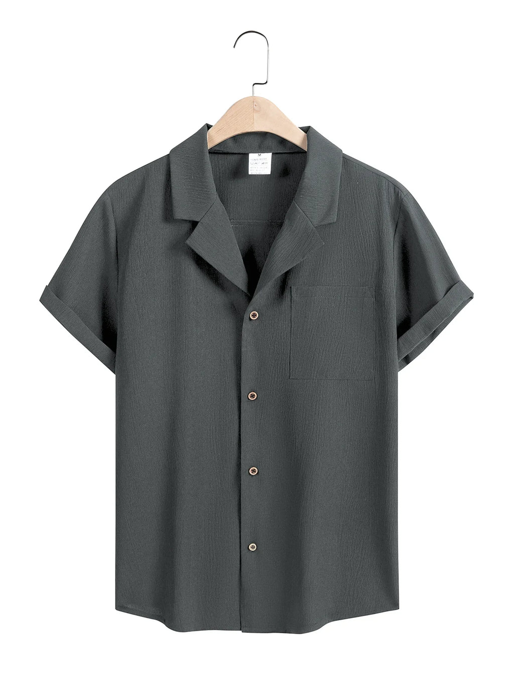 Men's Casual Button Down Shirts Short Sleeve Textured Summer Beach Shirt Cuban Vacation Shirts with Pocket S-XXXL
