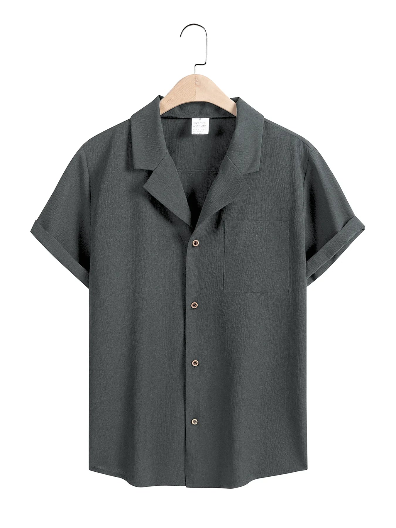 Men's Casual Button Down Shirts Short Sleeve Textured Summer Beach Shirt Cuban Vacation Shirts with Pocket S-XXXL