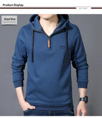 Spring Autumn Casual Hoodie Men Loose Fce Long Sve T-irt Sports Outerwear Comfortable Breathable Cotton Polyester Blend