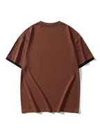 summer Casual breathable Men Tops Patchwork pocket sports pullover Textured Male Loose round collar short sleeve men T-shirts