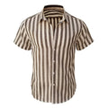 Alternating Striped Men's Shirts Summer Minimalist Shirts Beach Casual Style Short Sleeved Shirt Men's Hawaii Vacation Shirt