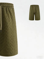 Luxury Shorts Men'S Jacquard Loose Solid Color Drawstring Casual Short Pants Summer Casual Wide Leg Loose Sweatpants For Man