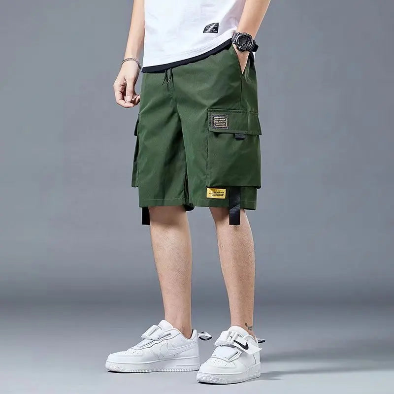 Loose Casual Basketball Shorts for Men Summer Trendy American Style Loose plus Size Workwear Five-Quarter Length Pants
