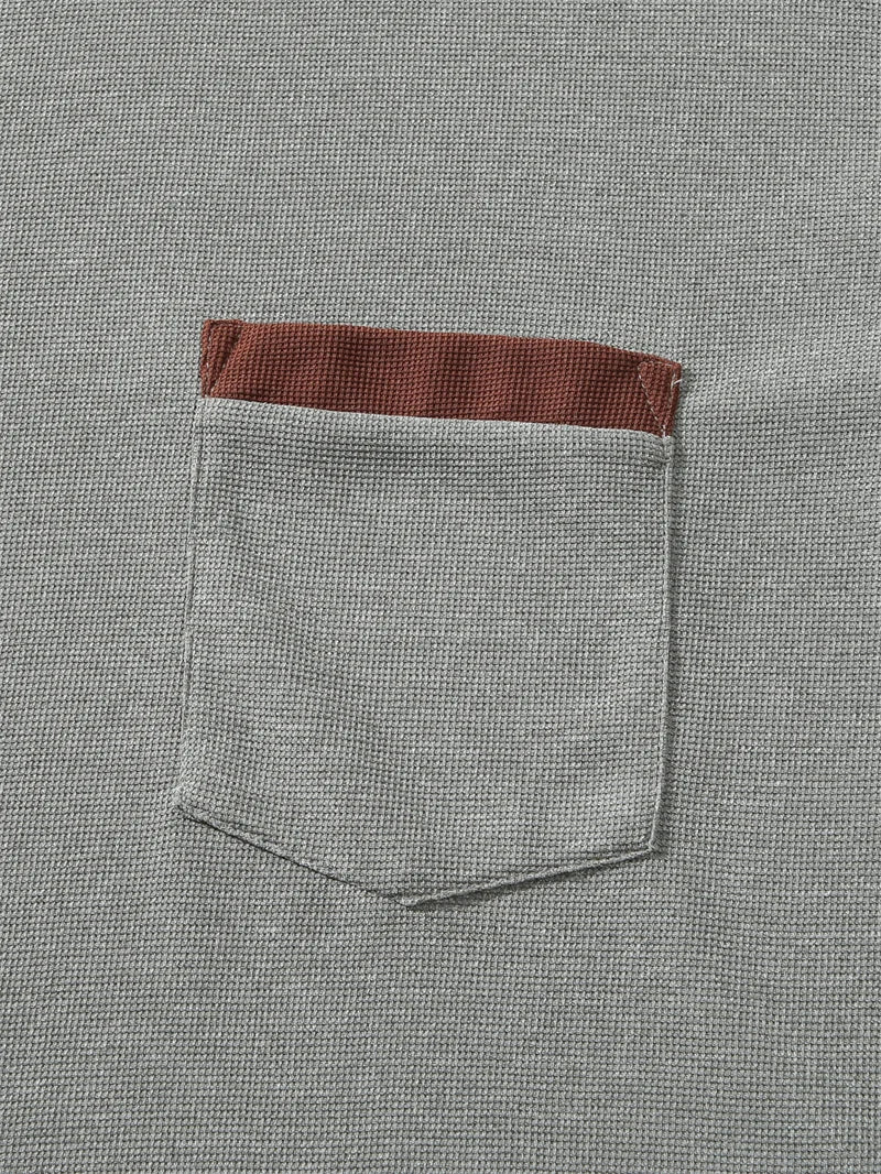 summer Casual breathable Men Tops Patchwork pocket sports pullover Textured Male Loose round collar short sleeve men T-shirts