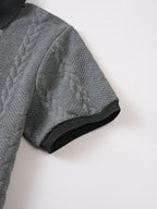 Men's Casual Knitted Polo Shirt Short Sleeve Pure Color Business Style Neck Roll up Summer Fashion City Wear for 24-35 Years Old