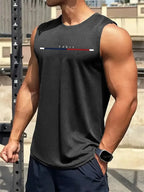 New Trend Men's Pull-Over Crew Neck Vest Mesh Fitness Breathable Vest Blazer Men's Quick Drying Sweat Absorption T-Shirt