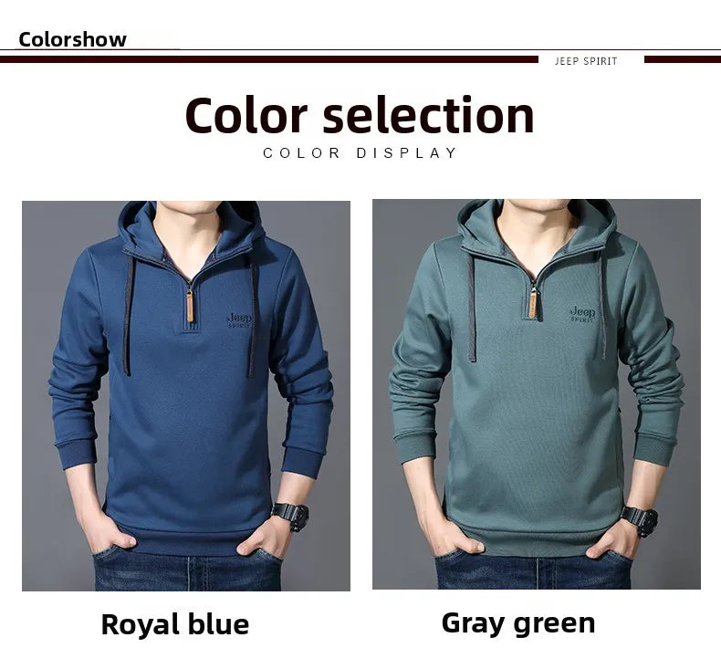 Spring Autumn Casual Hoodie Men Loose Fce Long Sve T-irt Sports Outerwear Comfortable Breathable Cotton Polyester Blend