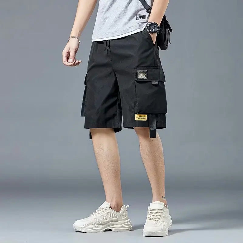 Loose Casual Basketball Shorts for Men Summer Trendy American Style Loose plus Size Workwear Five-Quarter Length Pants