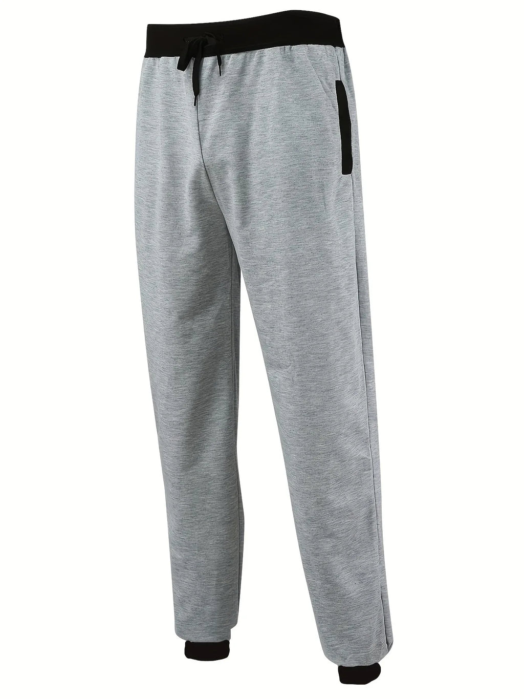 Loose Fit Men's Casual Pants Spring New Style Youth Elastic Pure Color Cuffed Long Trousers Breathable Machine Washable