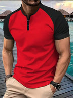 Men's Summer Quick-dry  Shirt Button-down Henry Collar Sport  Top Thin Cool Sensation Pure Color Other Style