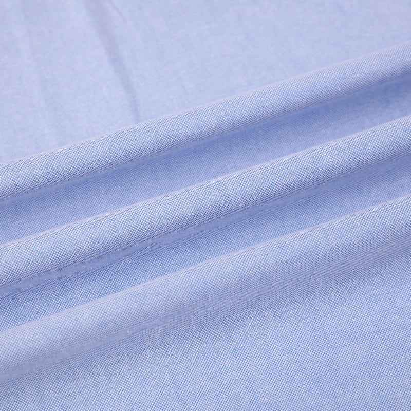 Men's Oxford Short Sleeve Square Collar Soild Plaid Striped Summer Casual Shirts Single Pocket Comfortable Cotton Shirt