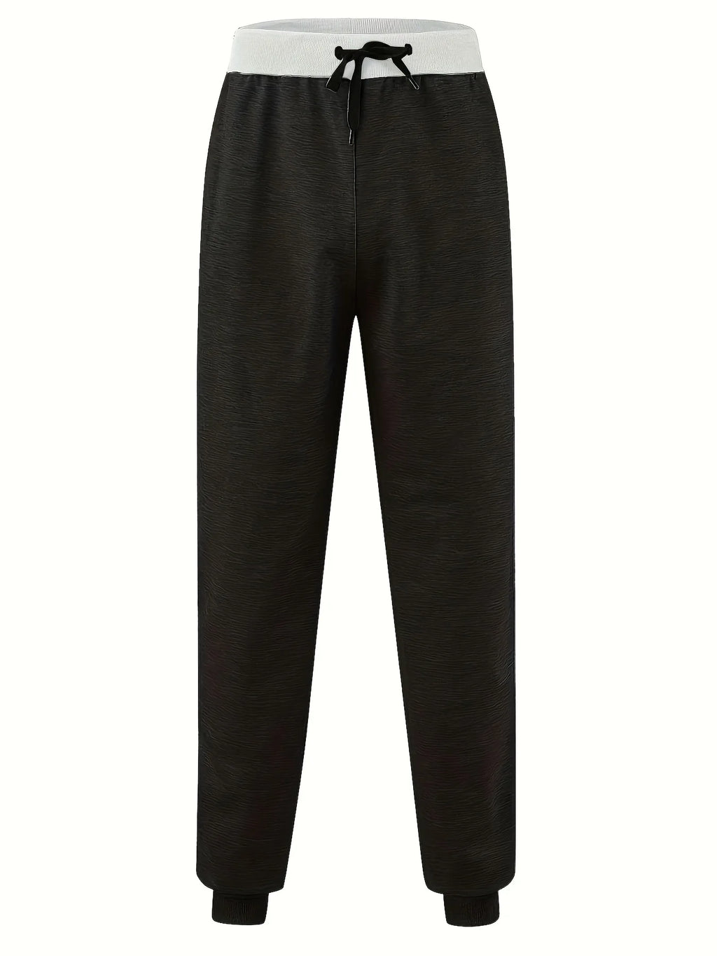 Loose Fit Men's Casual Pants Spring New Style Youth Elastic Pure Color Cuffed Long Trousers Breathable Machine Washable