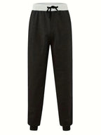 Loose Fit Men's Casual Pants Spring New Style Youth Elastic Pure Color Cuffed Long Trousers Breathable Machine Washable